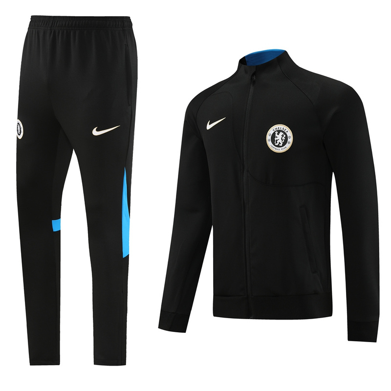 AAA Quality Chelsea 23/24 Tracksuit - Black/Blue